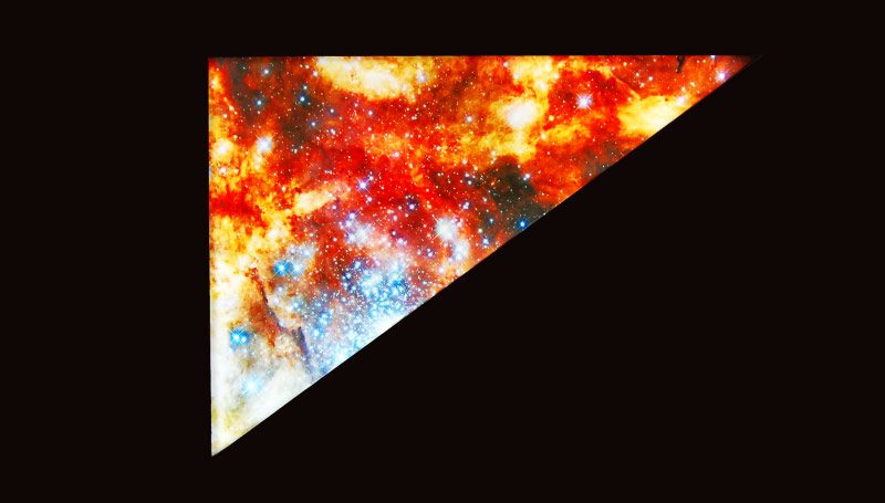 Triangular illuminated LED textile frame