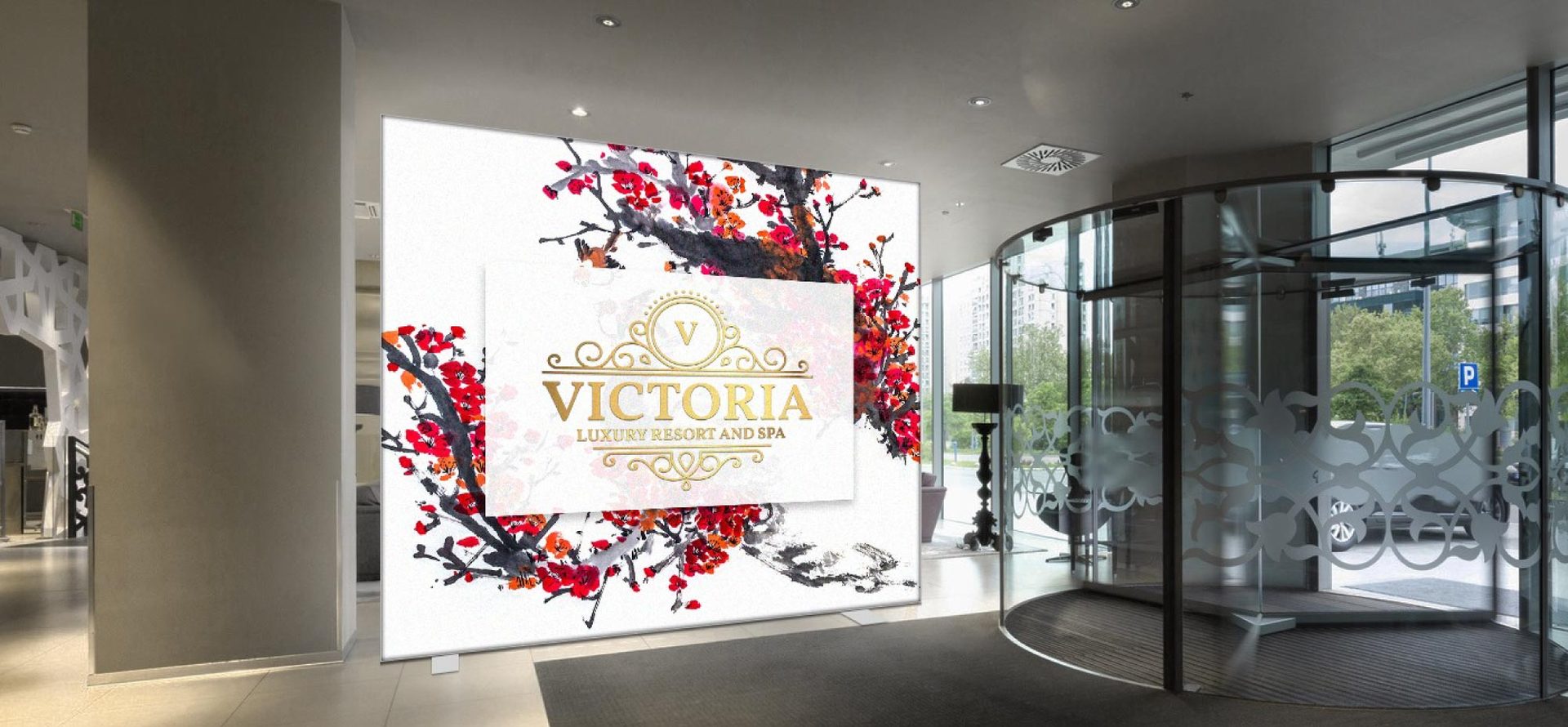 Hospitality lobby SEG lightbox wall